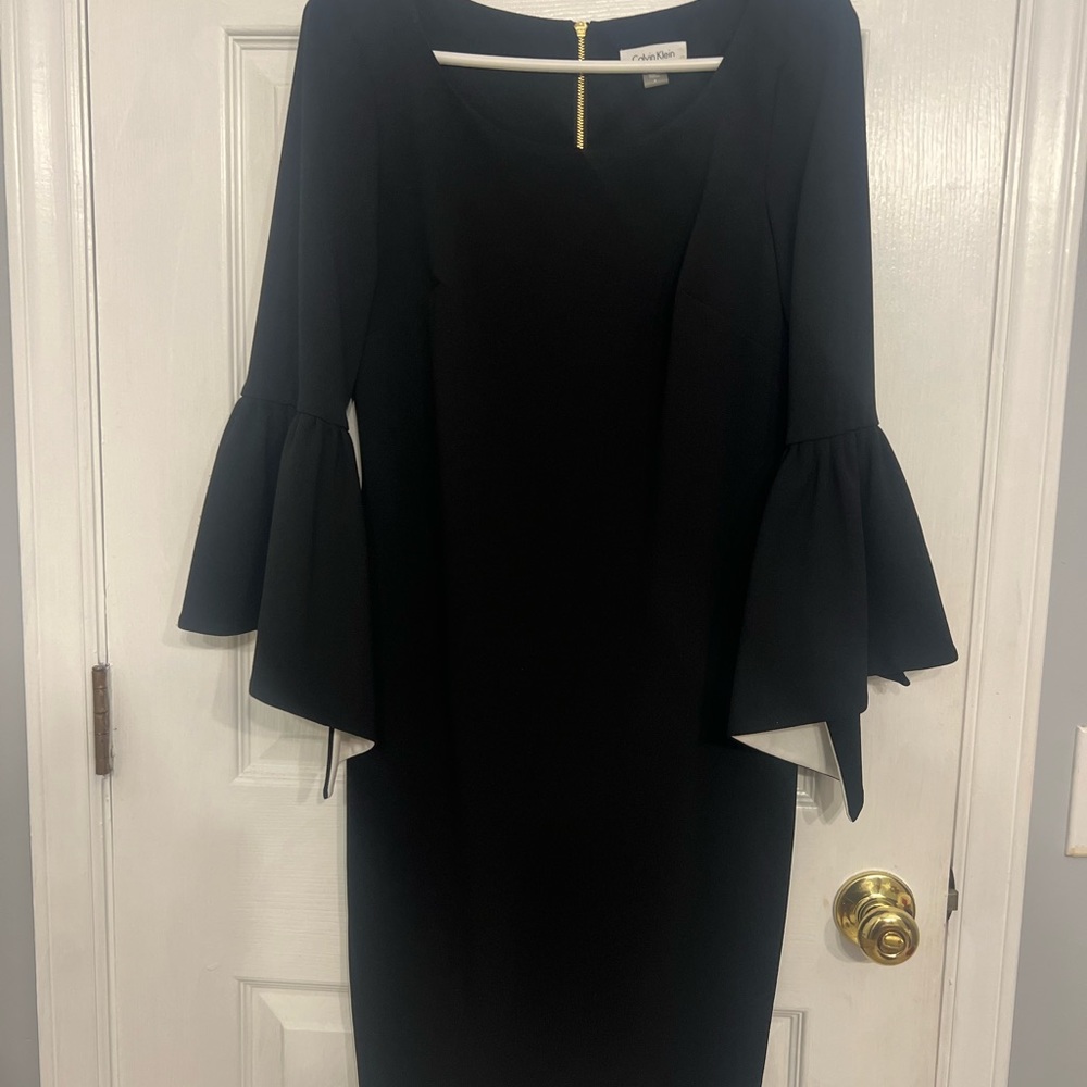 Calvin Klein black bell sleeve dress 6